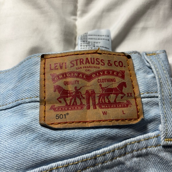 Levi's Blue High-Waisted Cut-Off Jeans - Picture 3 of 3